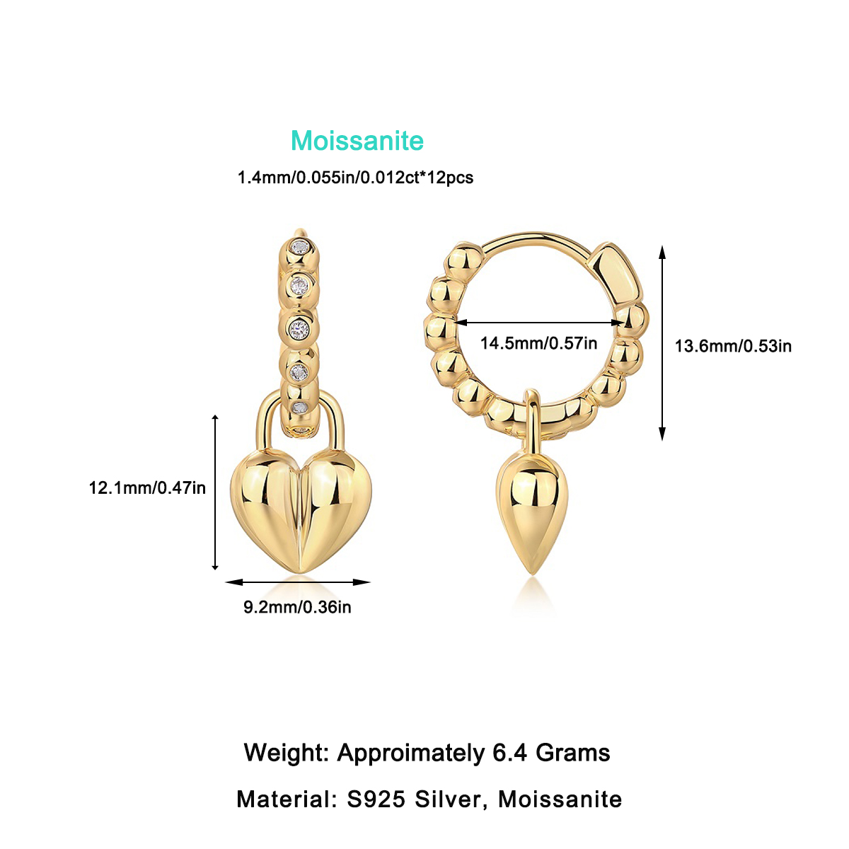 Rotating Love - Top-quality Moissanite Luxury Fashion Light Luxury Jewelry Silver Stud