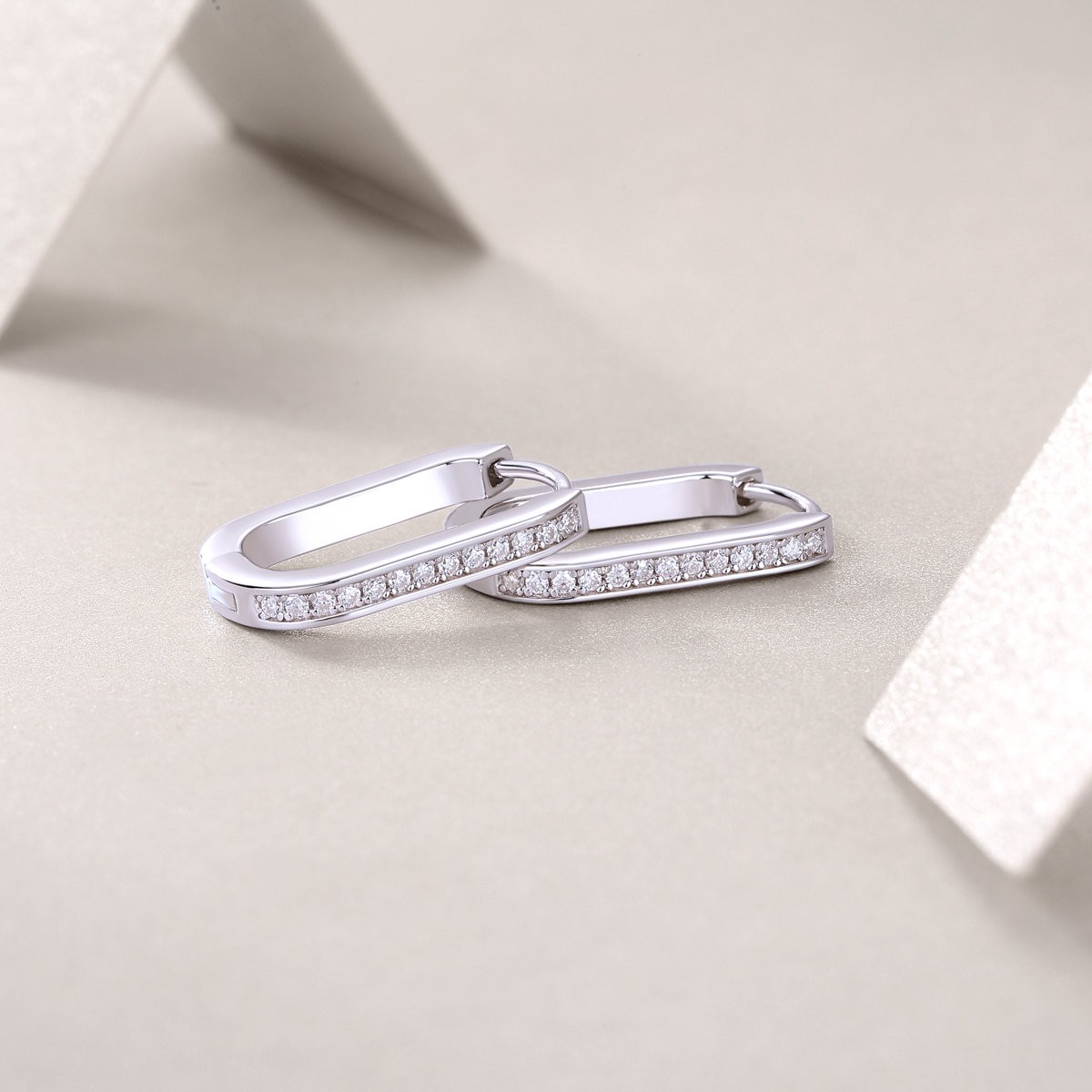 Round Trip - Earrings Set With Top-quality Moissanite Silver And Platinum-plated Stud