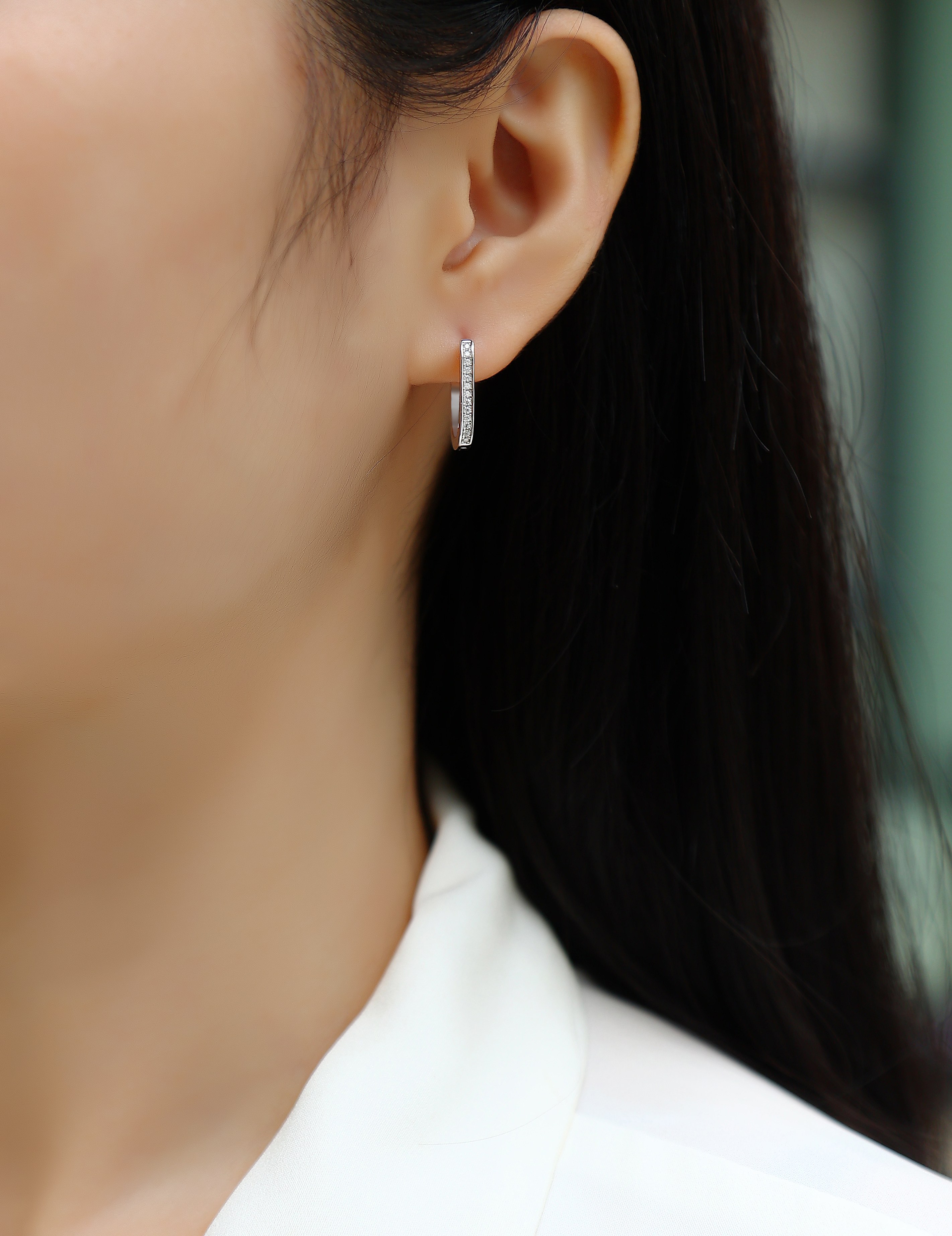 Round Trip - Earrings Set With Top-quality Moissanite Silver And Platinum-plated Stud