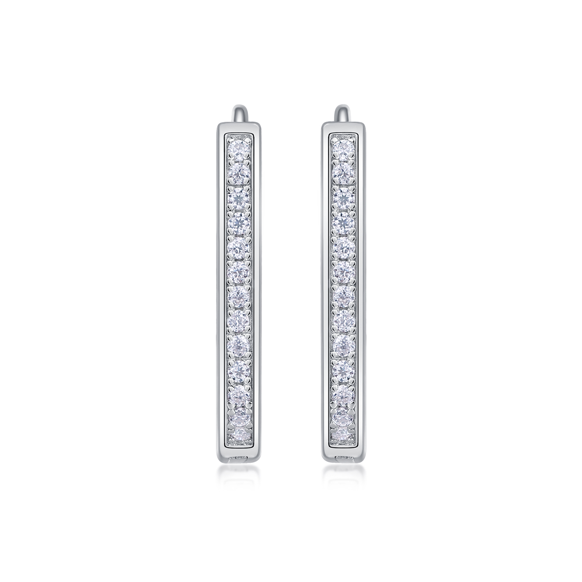 Round Trip - Earrings Set With Top-quality Moissanite Silver And Platinum-plated Stud