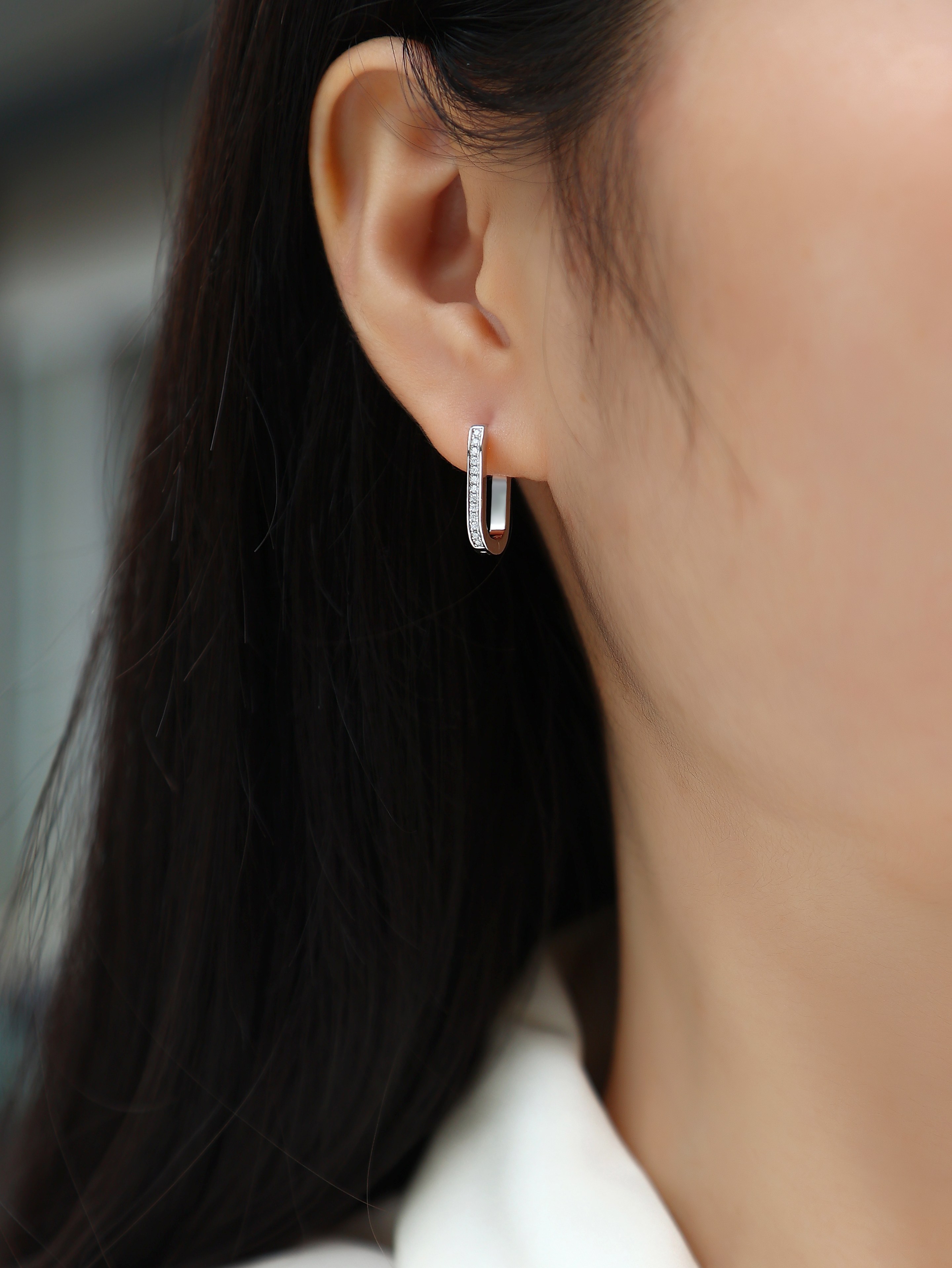 Round Trip - Earrings Set With Top-quality Moissanite Silver And Platinum-plated Stud