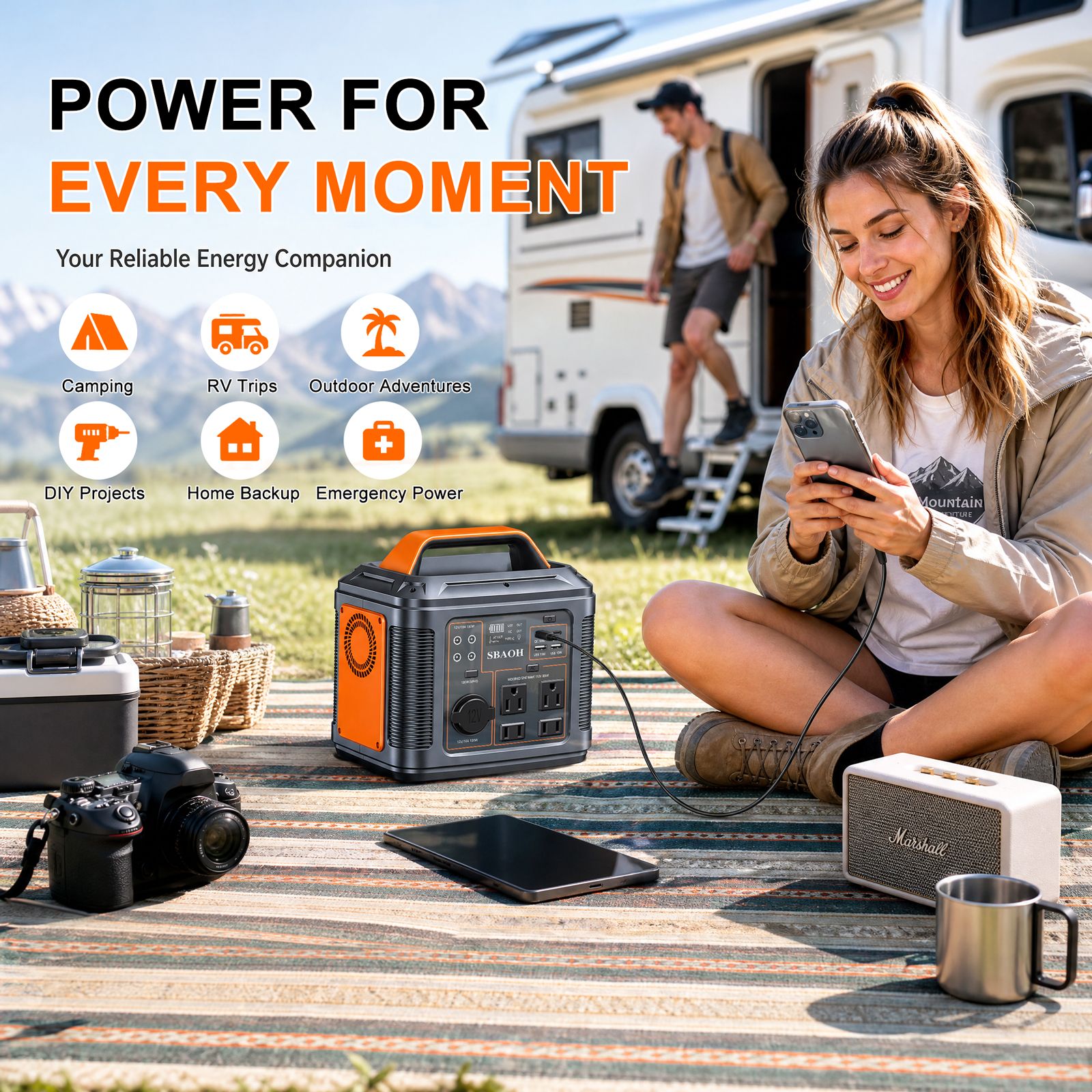 Sbaoh 300V prenosiva elektrana 296Vh 80000mAh solarni generator sa PD100V brzim