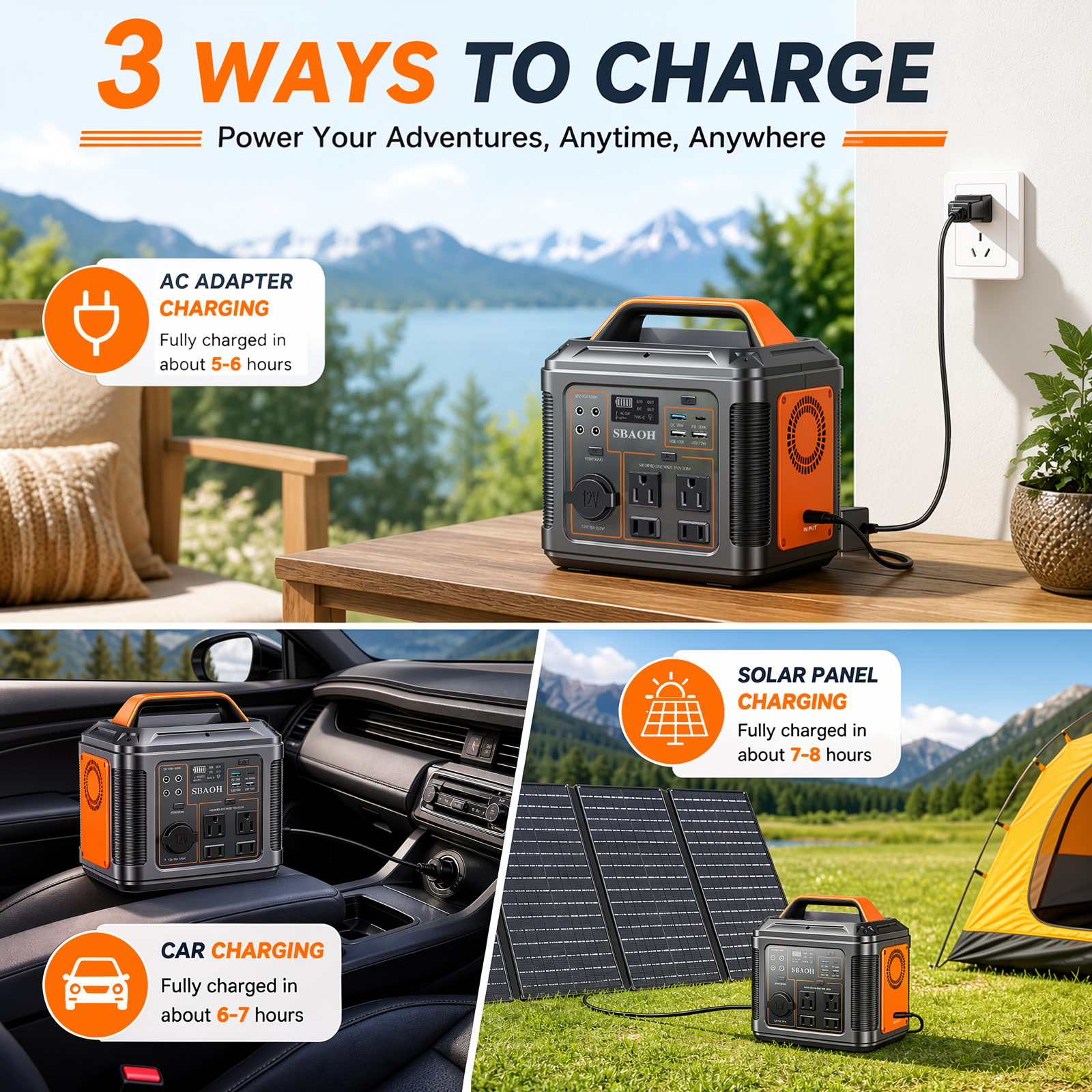 Sbaoh 300V prenosiva elektrana 296Vh 80000mAh solarni generator sa PD100V brzim