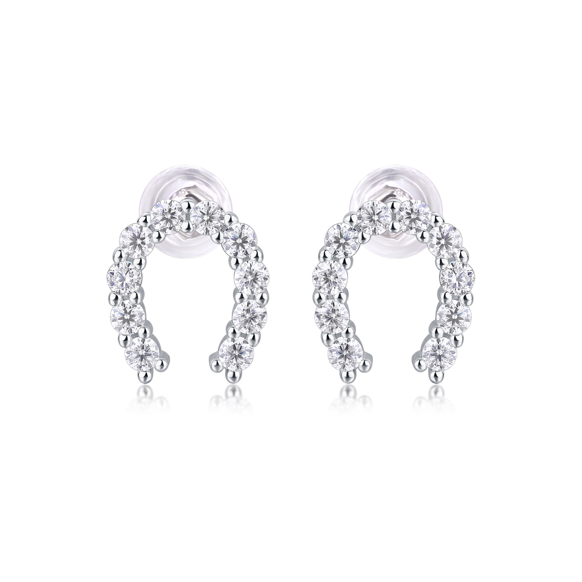Seize Happiness - Earrings Set With Top-quality Moissanite Silver And Platinum-plated Stud