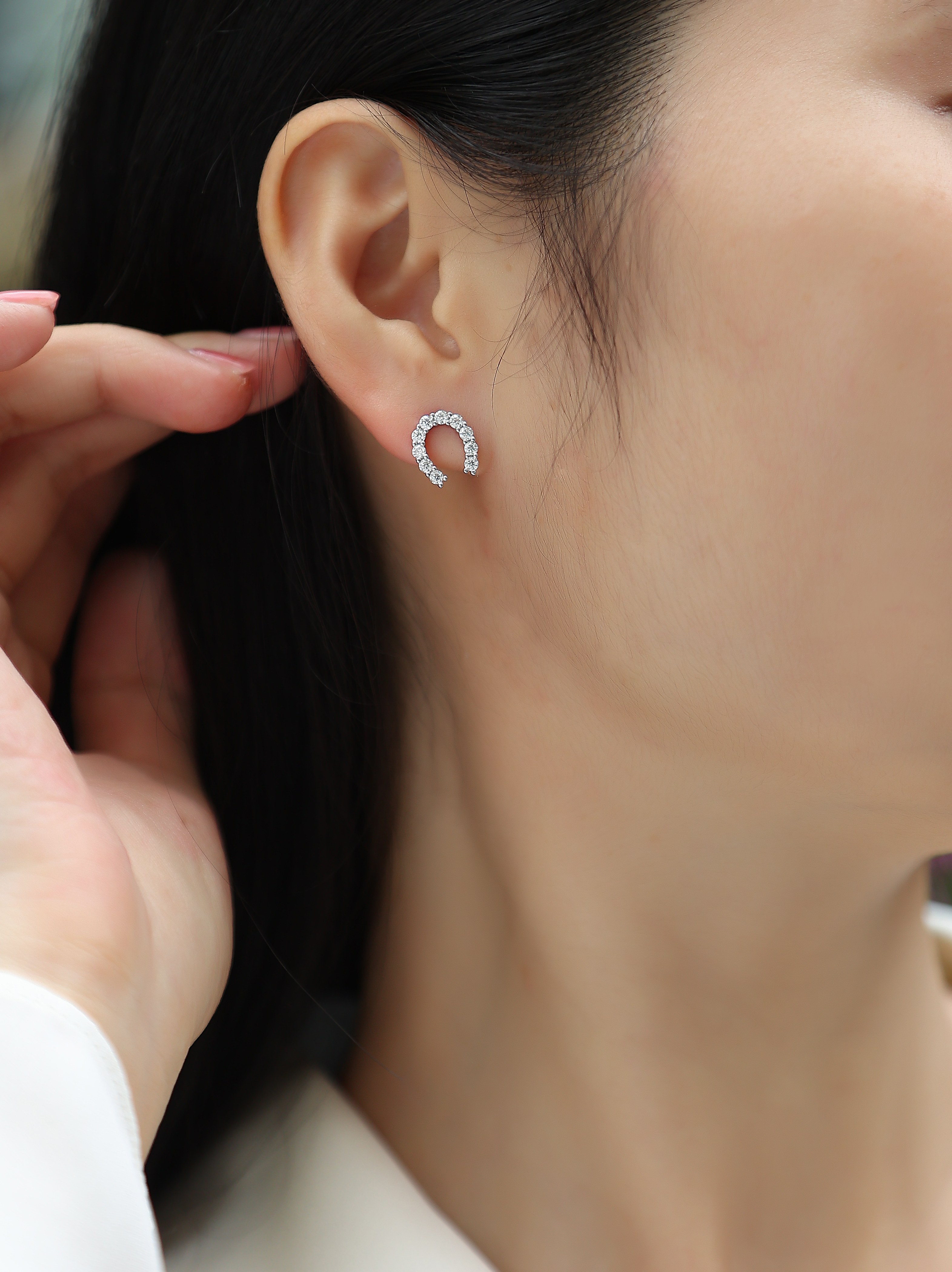 Seize Happiness - Earrings Set With Top-quality Moissanite Silver And Platinum-plated Stud