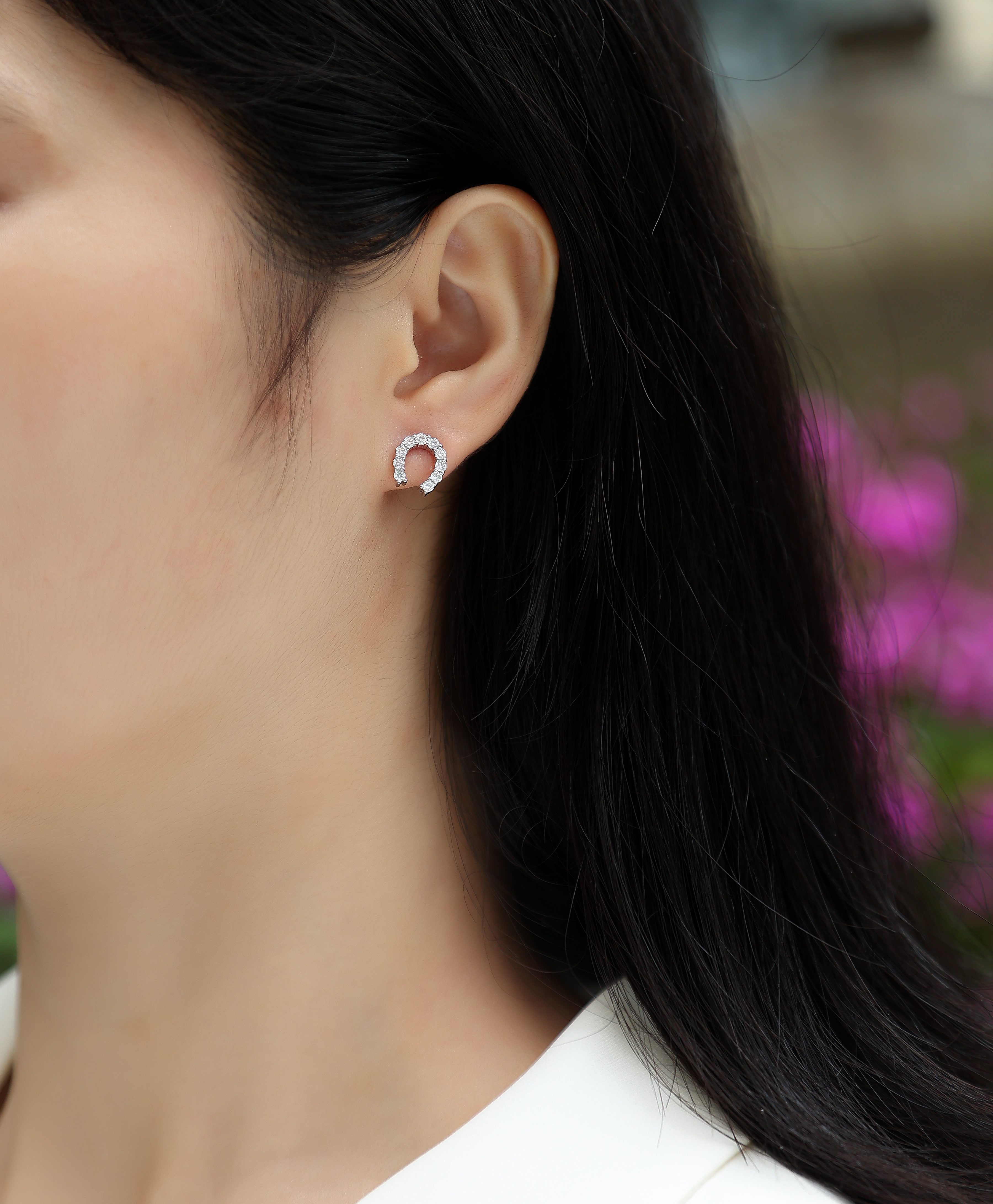 Seize Happiness - Earrings Set With Top-quality Moissanite Silver And Platinum-plated Stud