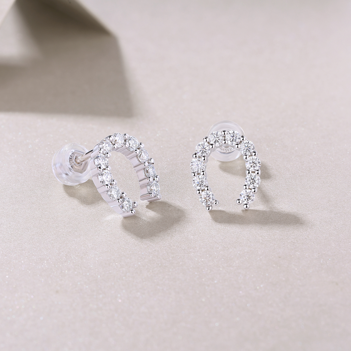 Seize Happiness - Earrings Set With Top-quality Moissanite Silver And Platinum-plated Stud