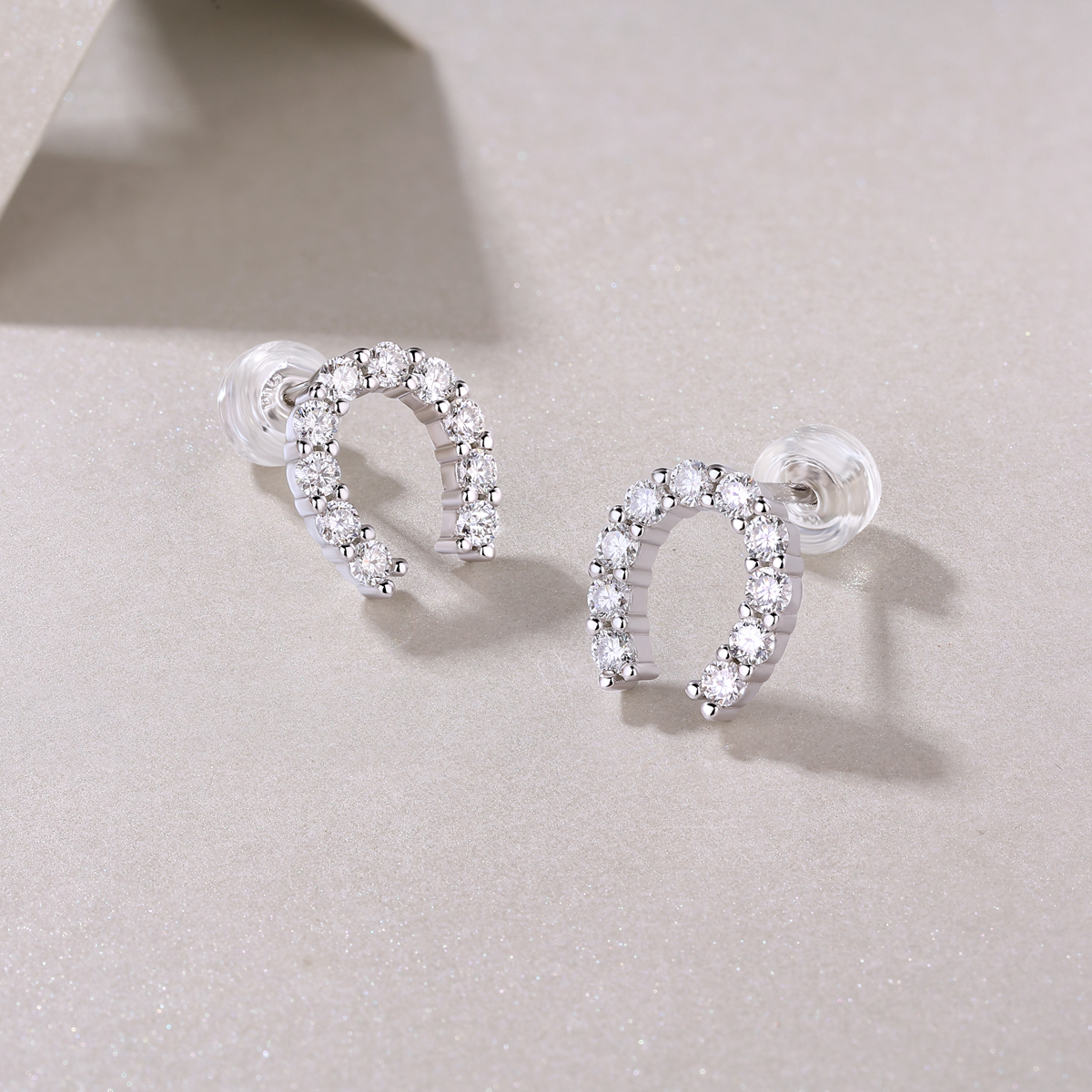 Seize Happiness - Earrings Set With Top-quality Moissanite Silver And Platinum-plated Stud