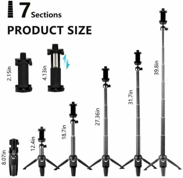 Selfie Stick Tripod 40 Bluetooth Remote Portable For IPhone And Android Phones