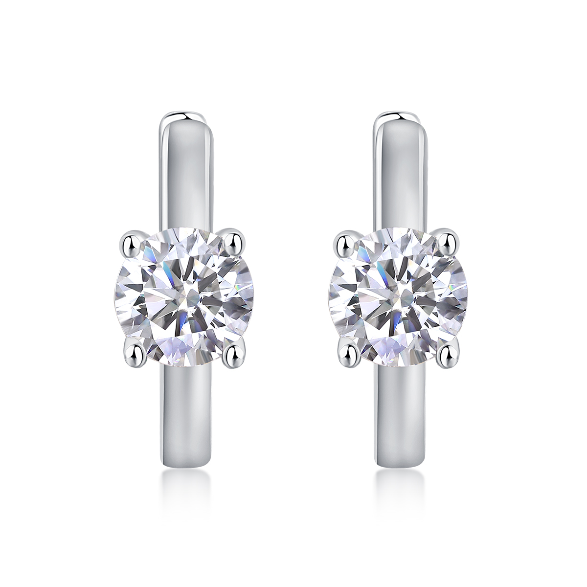 Set Out From The Heart - Earrings Set With 0.5-carat Top-quality Moissanite Silver And
