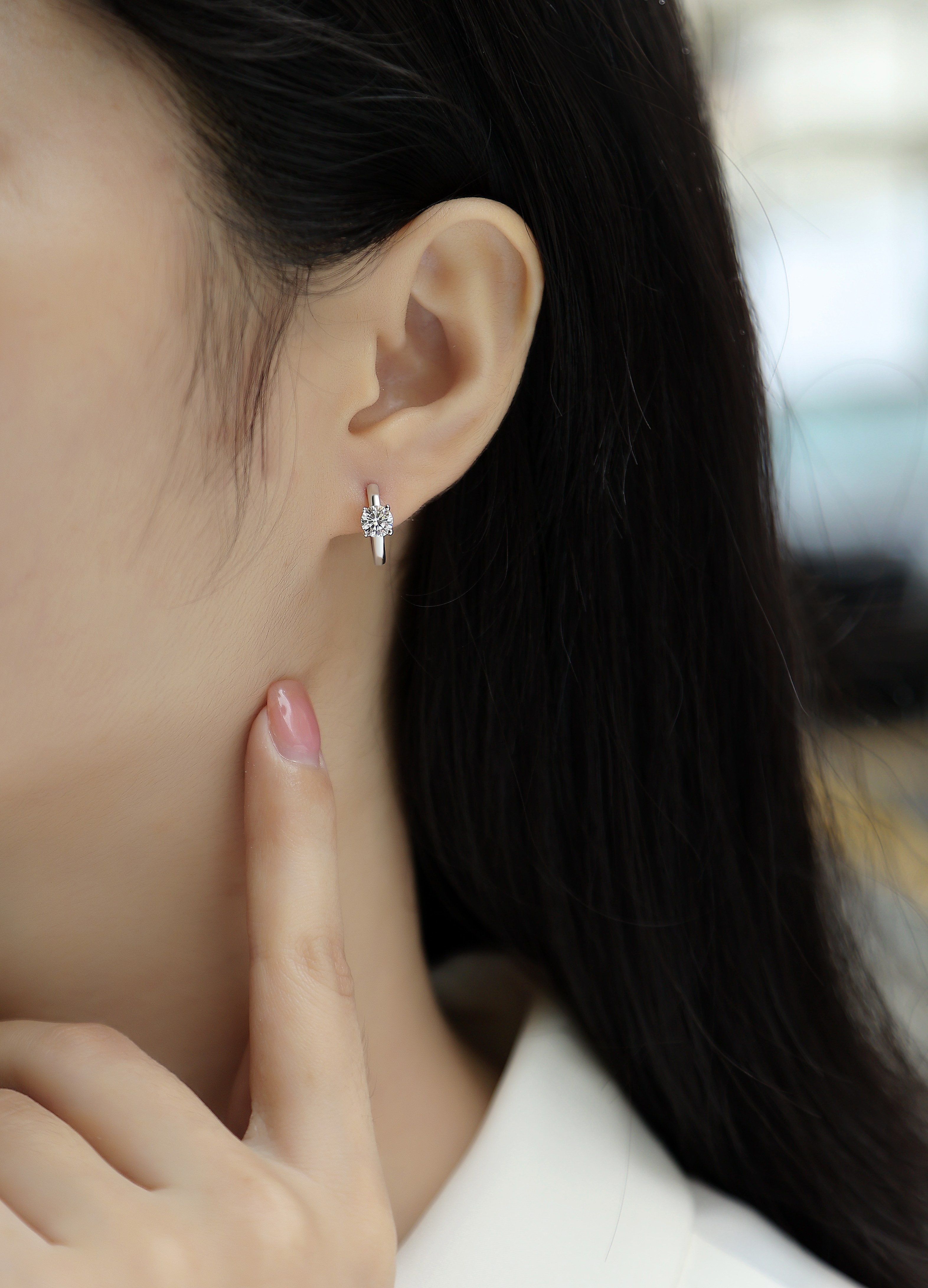 Set Out From The Heart - Earrings Set With 0.5-carat Top-quality Moissanite Silver And