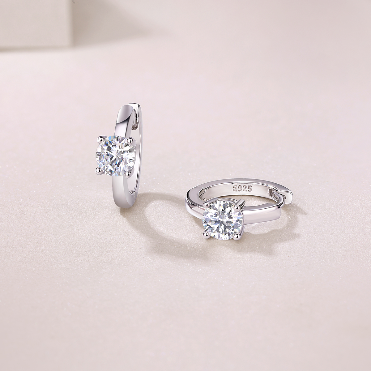Set Out From The Heart - Earrings Set With 0.5-carat Top-quality Moissanite Silver And