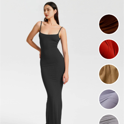 مثير عارضة Bodycon ألف خط زلة اللباس أكمام تنورة ماكسي