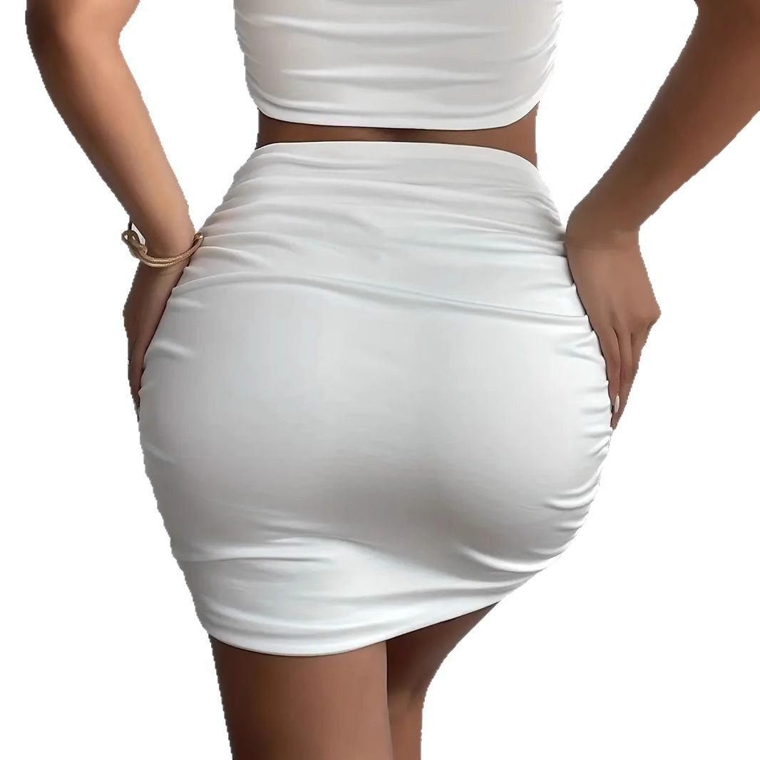 Sexy One-shoulder Mini Skirt Pleated Bodycon Design Available In Multiple Colors