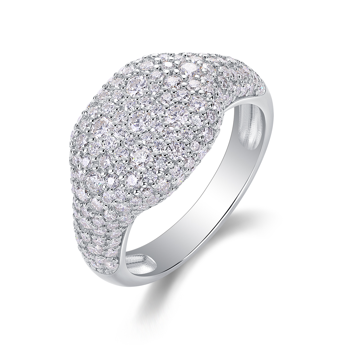 Shining Frenzy - A Wedding Ring Set With Top-quality Moissanite Silver And Platinum-plated
