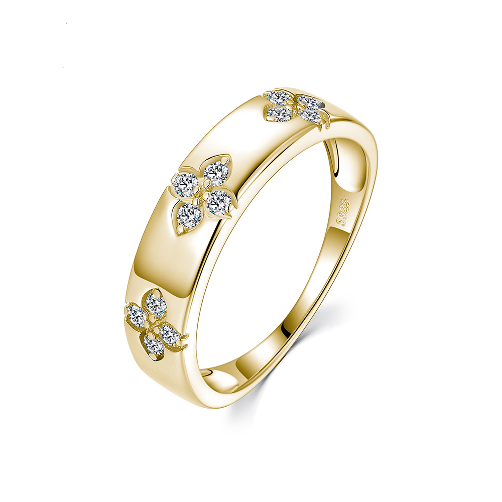 Silver 2.3g Floral Cluster Moissanite Ring, D VVS1, GRA Certified US 5-9