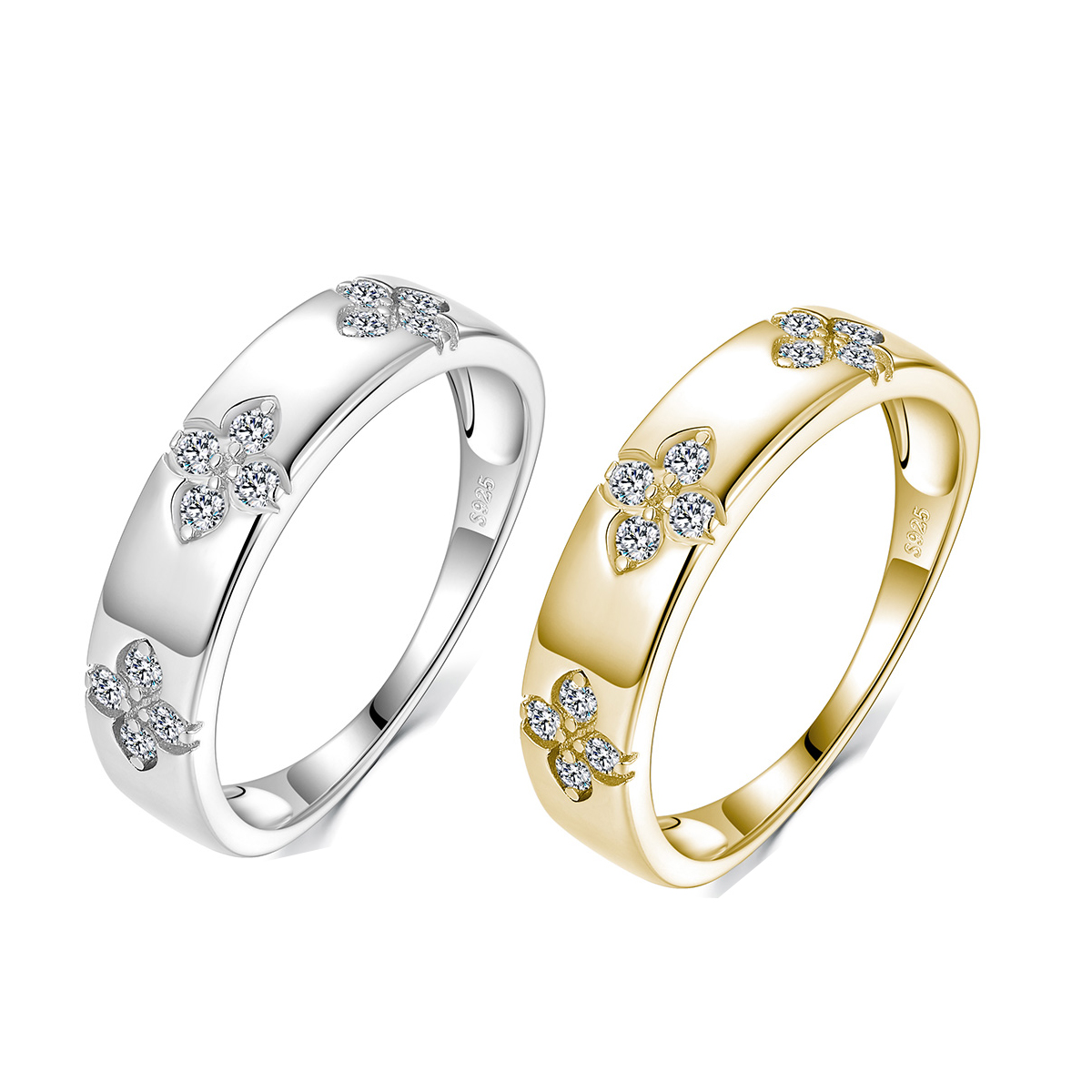 Silver 2.3g Floral Cluster Moissanite Ring, D VVS1, GRA Certified US 5-9