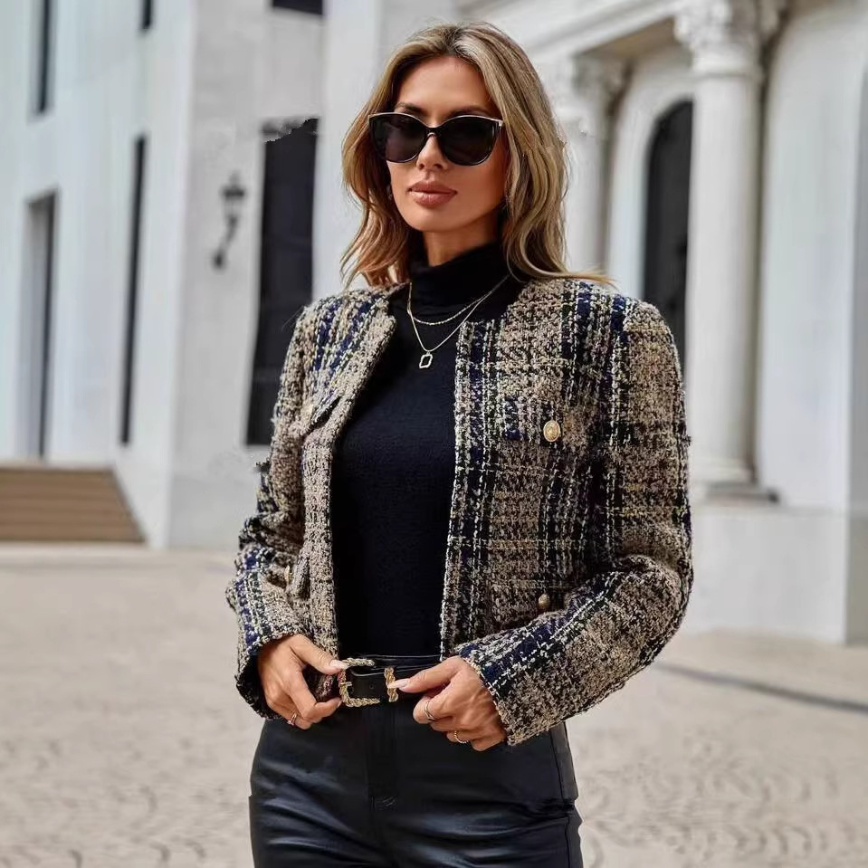 Retro ženski kaput veće veličine za mršavljenje
