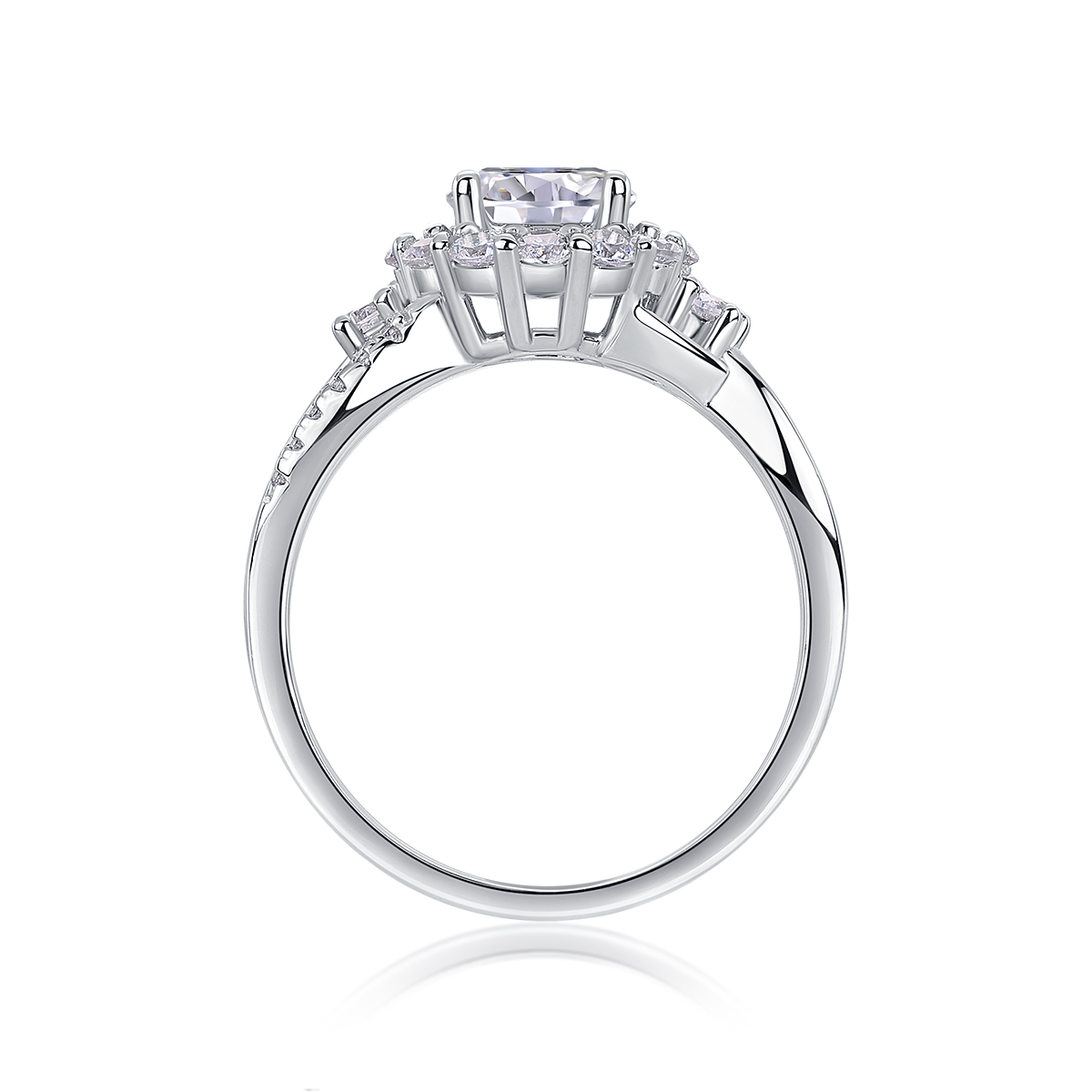 Snow Lotus - Set With 2-carat Top-quality Moissanite Silver And Gold-plated Diamond