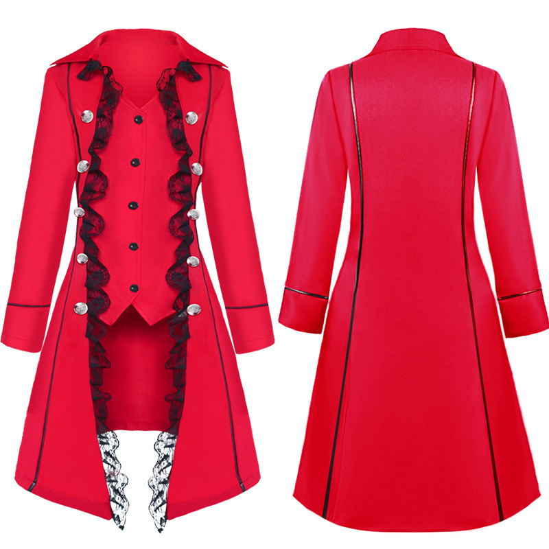Solid-color Long-sleeve Three-button Womens Coat