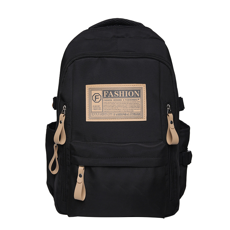 Solid Multi-pocket Backpack Korean Version Junior High School Students Schoolbag Outdoor