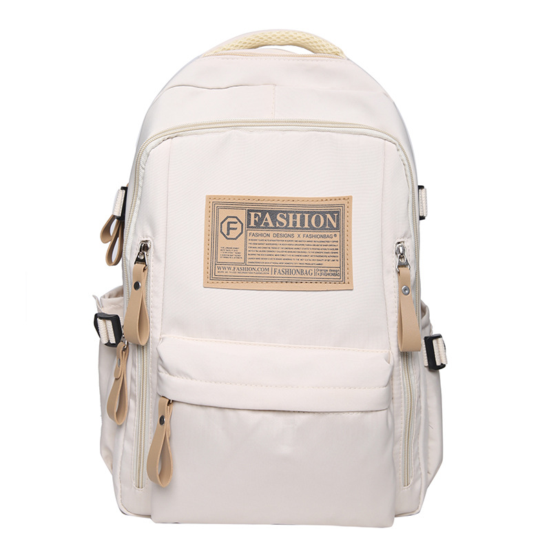 Solid Multi-pocket Backpack Korean Version Junior High School Students Schoolbag Outdoor