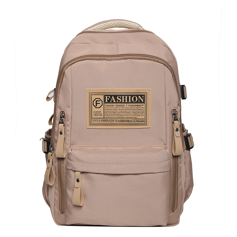 Solid Multi-pocket Backpack Korean Version Junior High School Students Schoolbag Outdoor