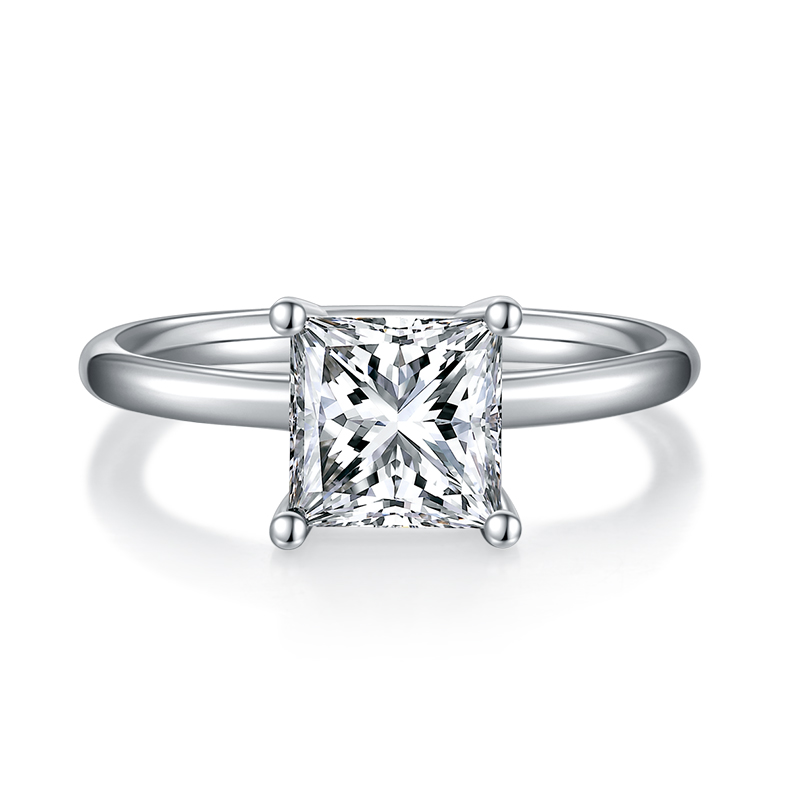Square Moissanite Set With Top-quality Moissanite Luxury And Fashionable Light Luxury