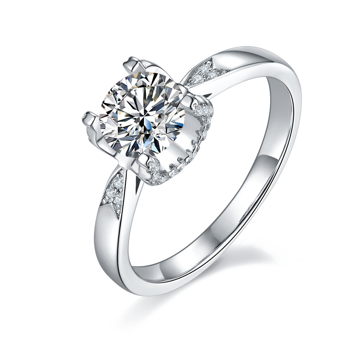 Star Guardian - A Wedding Ring Set With 1-carat Top-quality Moissanite Silver And