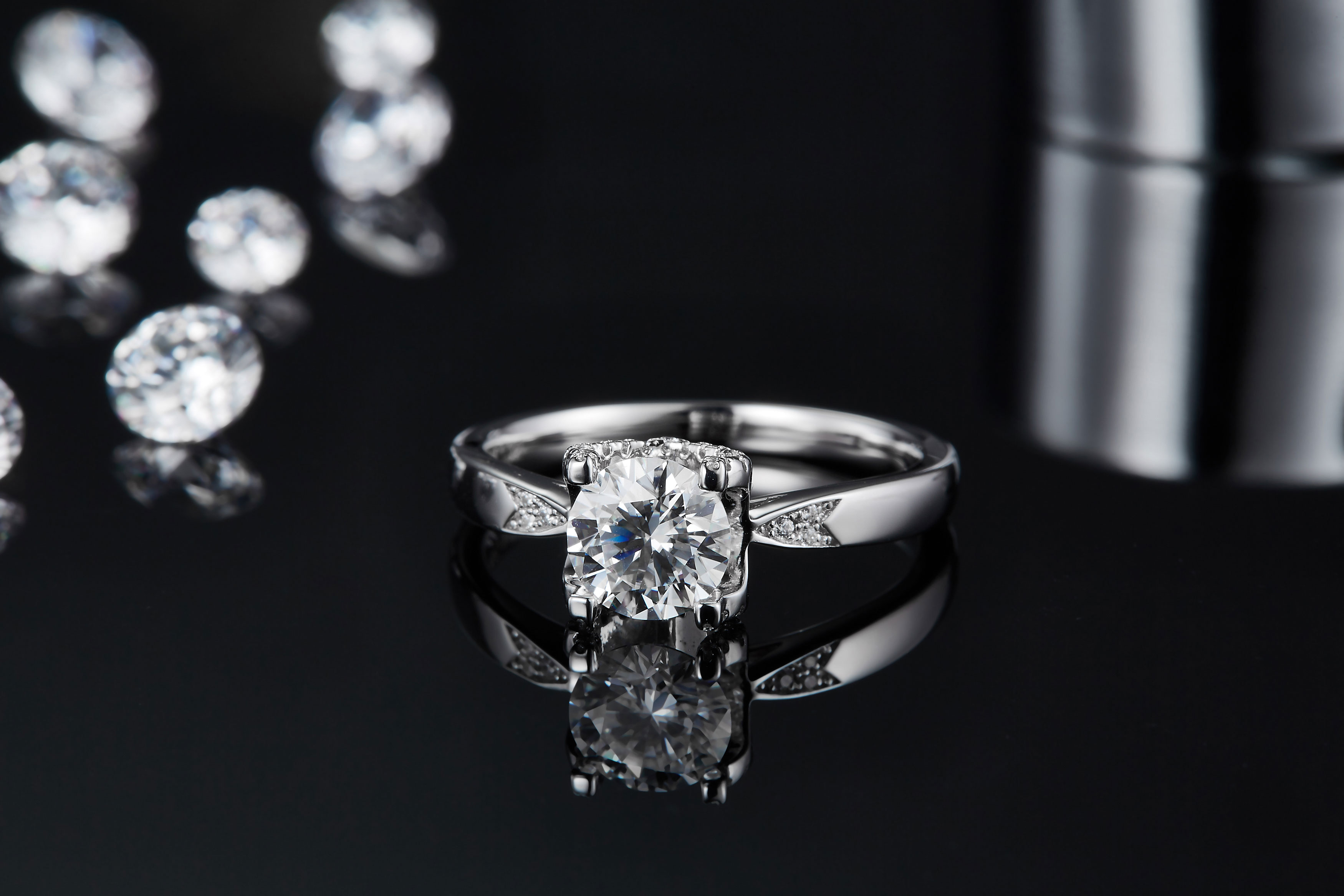 Star Guardian - A Wedding Ring Set With 1-carat Top-quality Moissanite Silver And