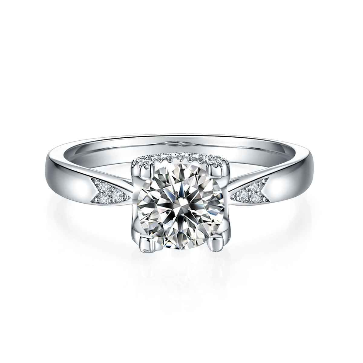 Star Guardian - A Wedding Ring Set With 1-carat Top-quality Moissanite Silver And