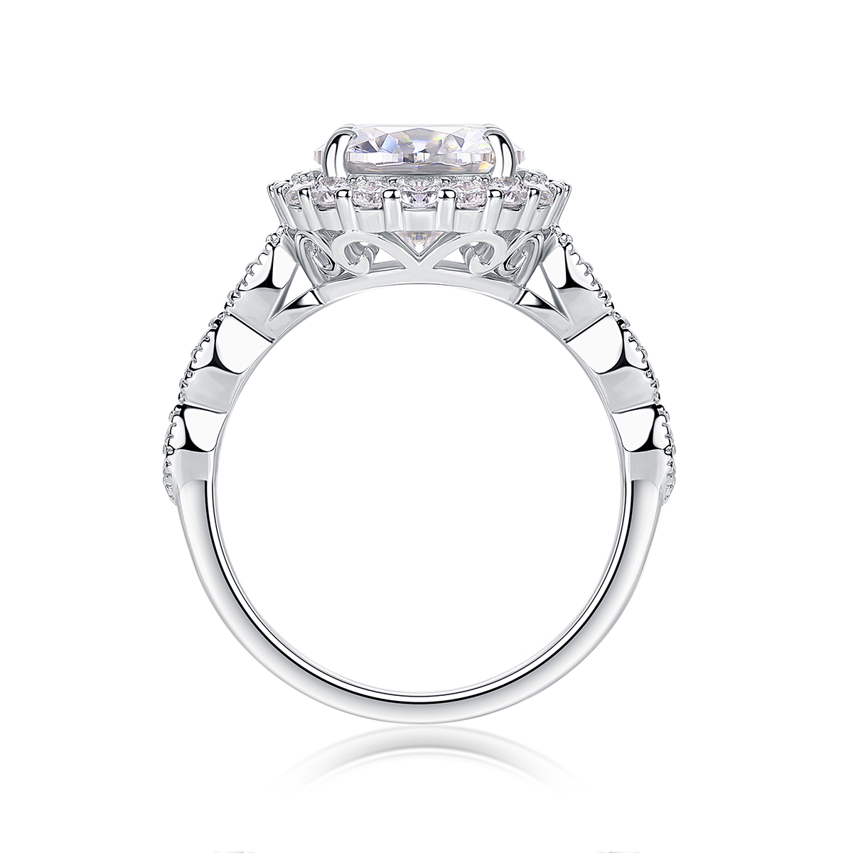 Star-studded - A Wedding Ring Set With Top-quality 3-carat Moissan Silver And