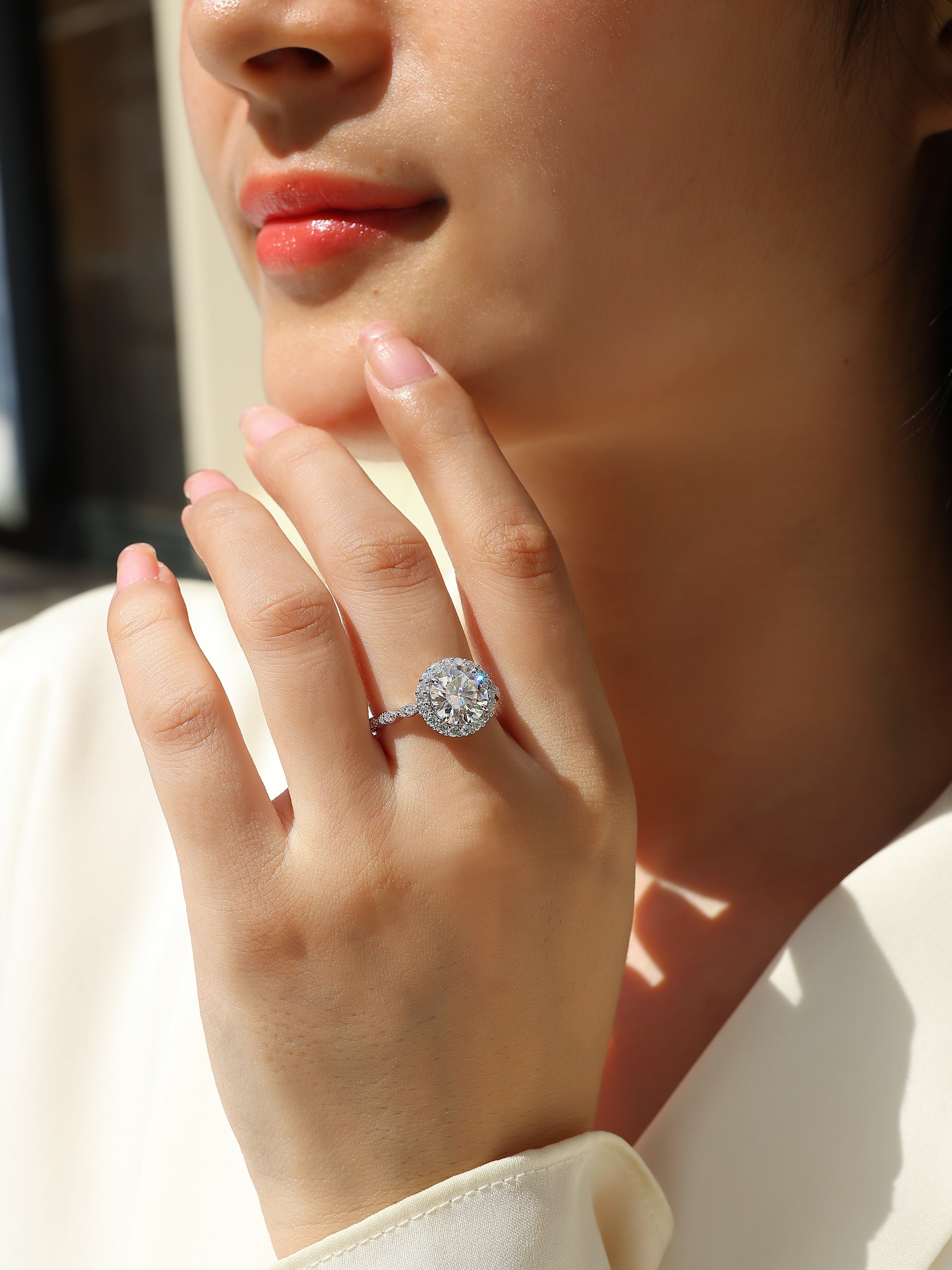 Star-studded - A Wedding Ring Set With Top-quality 3-carat Moissan Silver And