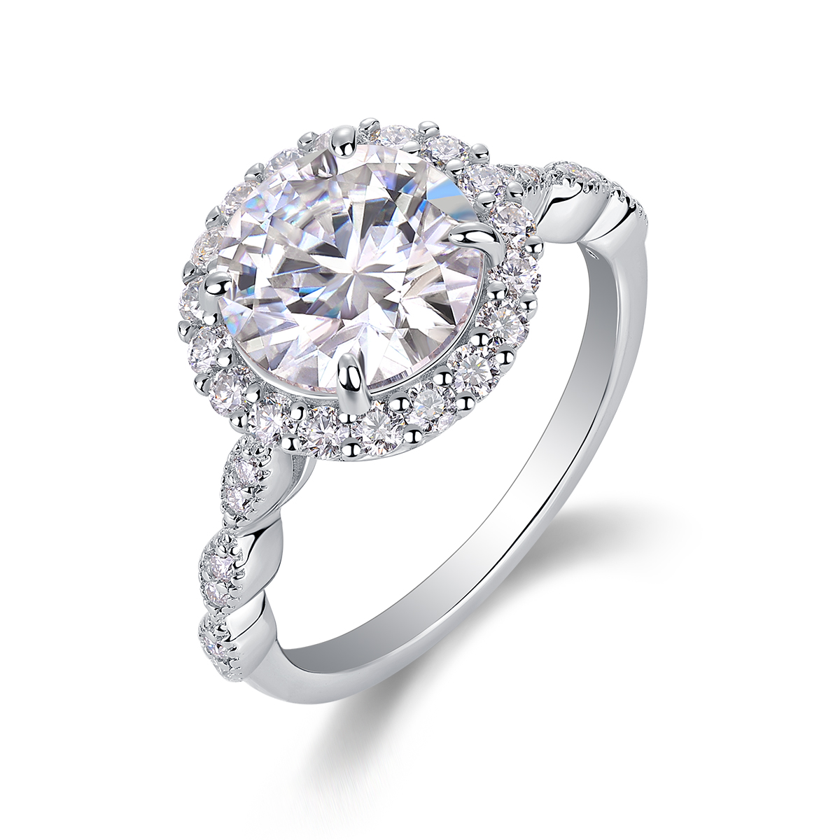 Star-studded - A Wedding Ring Set With Top-quality 3-carat Moissan Silver And