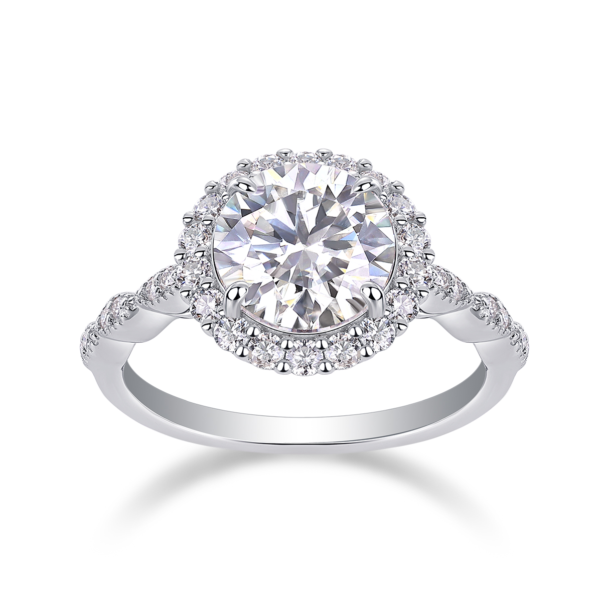 Star-studded - A Wedding Ring Set With Top-quality 3-carat Moissan Silver And