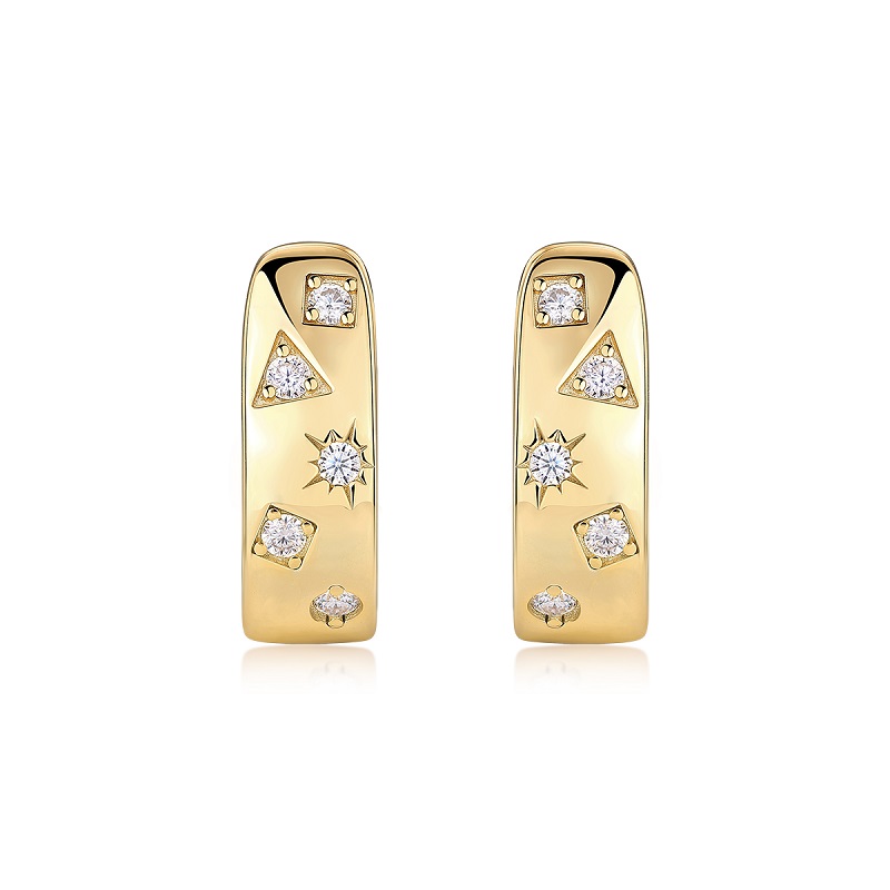 Star Track - Premium Moissanite Luxury Fashion Light Luxury Jewelry Silver Stud Earrings