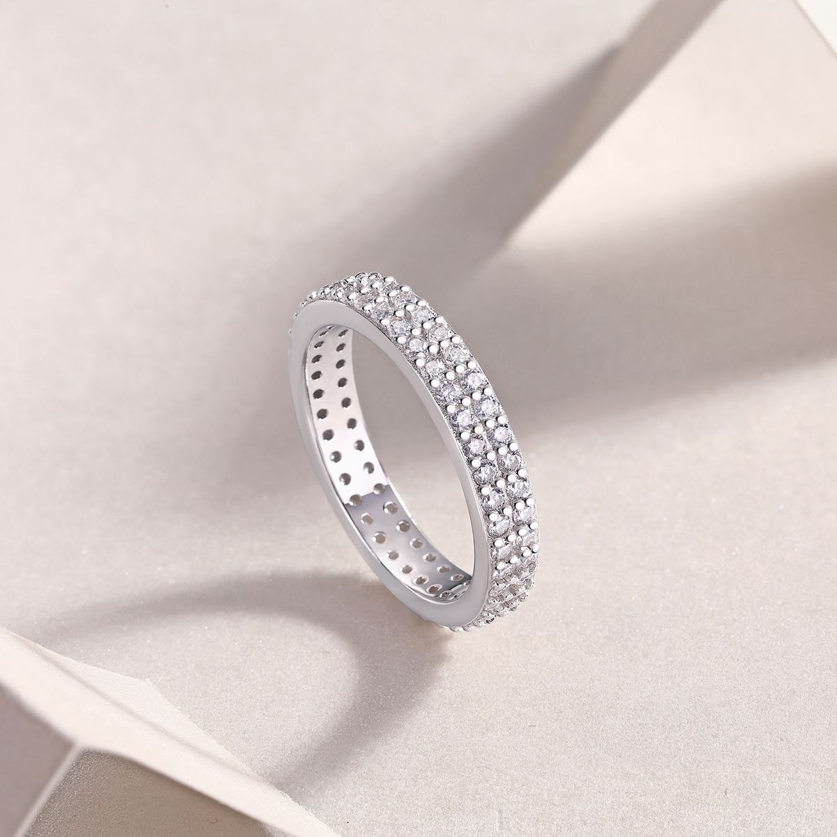 Starlight - Set With Top-quality Moissanite Silver And Platinum-plated Diamond Wedding