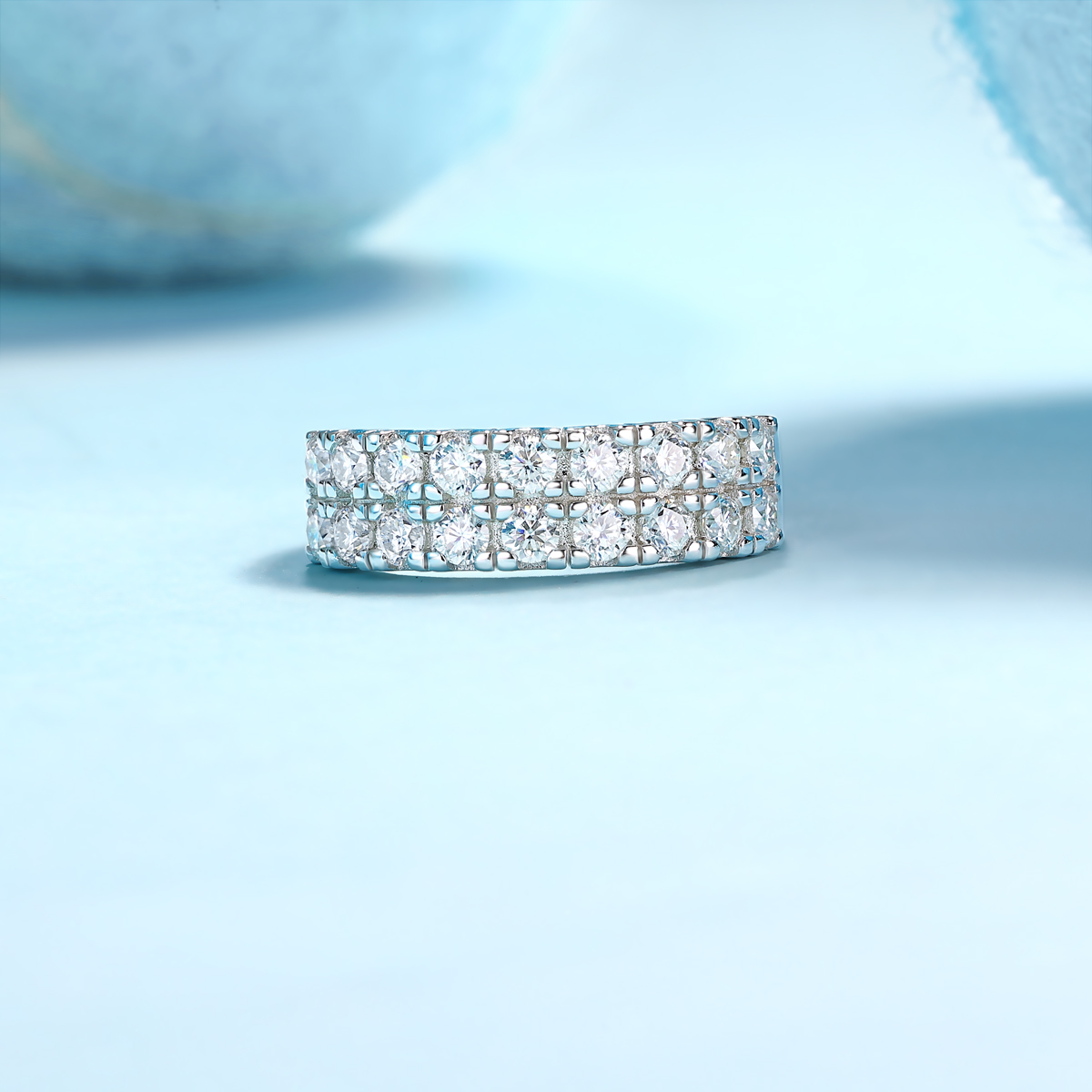 Starry Sky - A Wedding Ring Set With Top-quality Moissanite Silver And Platinum-plated