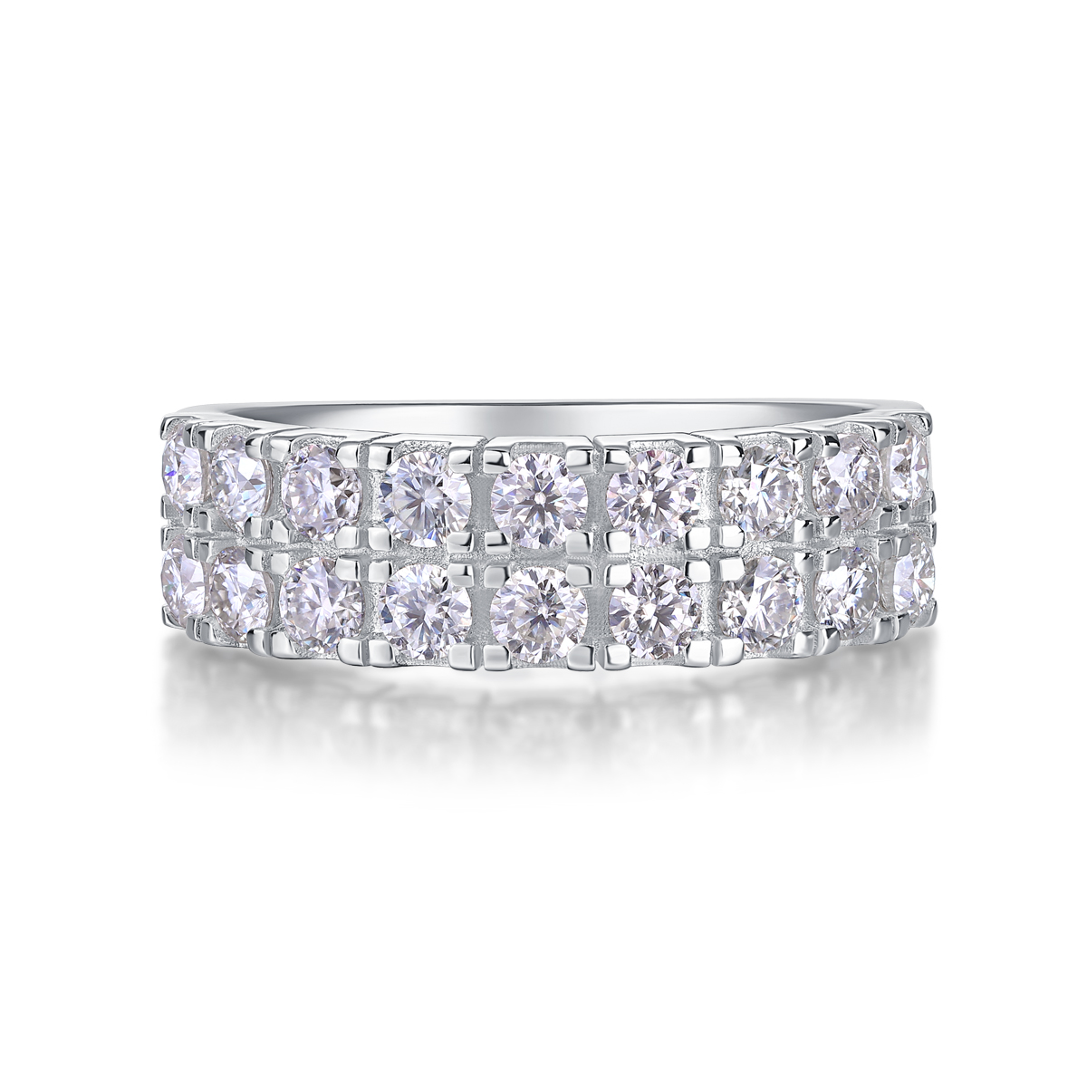 Starry Sky - A Wedding Ring Set With Top-quality Moissanite Silver And Platinum-plated