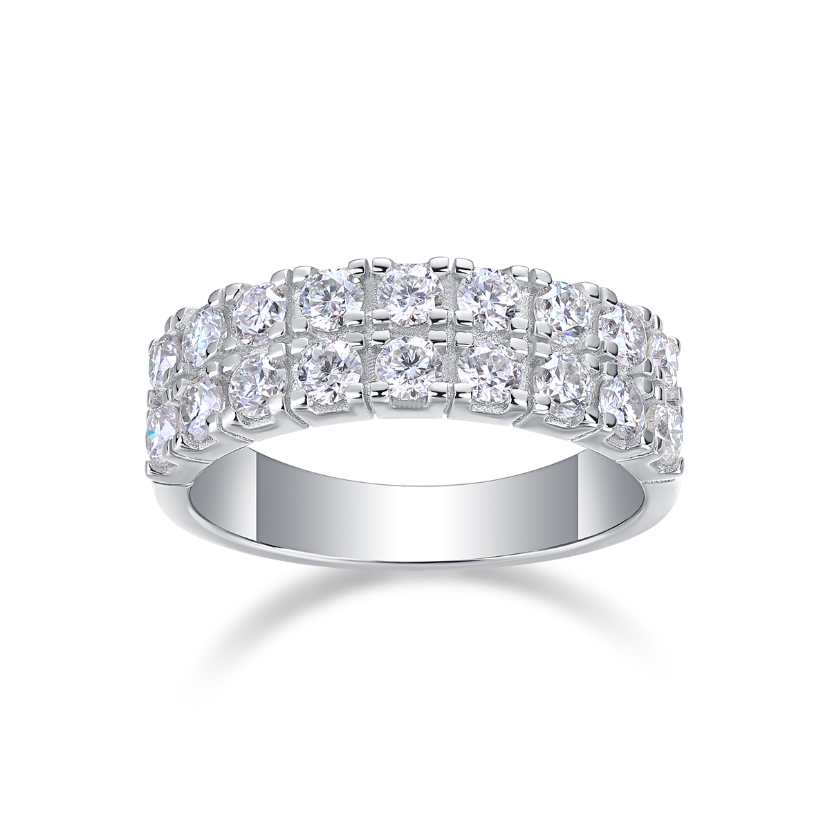 Starry Sky - A Wedding Ring Set With Top-quality Moissanite Silver And Platinum-plated