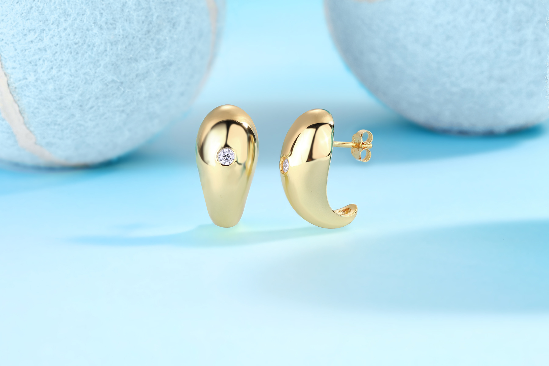 Sterling Silver 0.1ct D Color VVS1 Moissanite Teardrop Earrings 7g Gold Plated Etched
