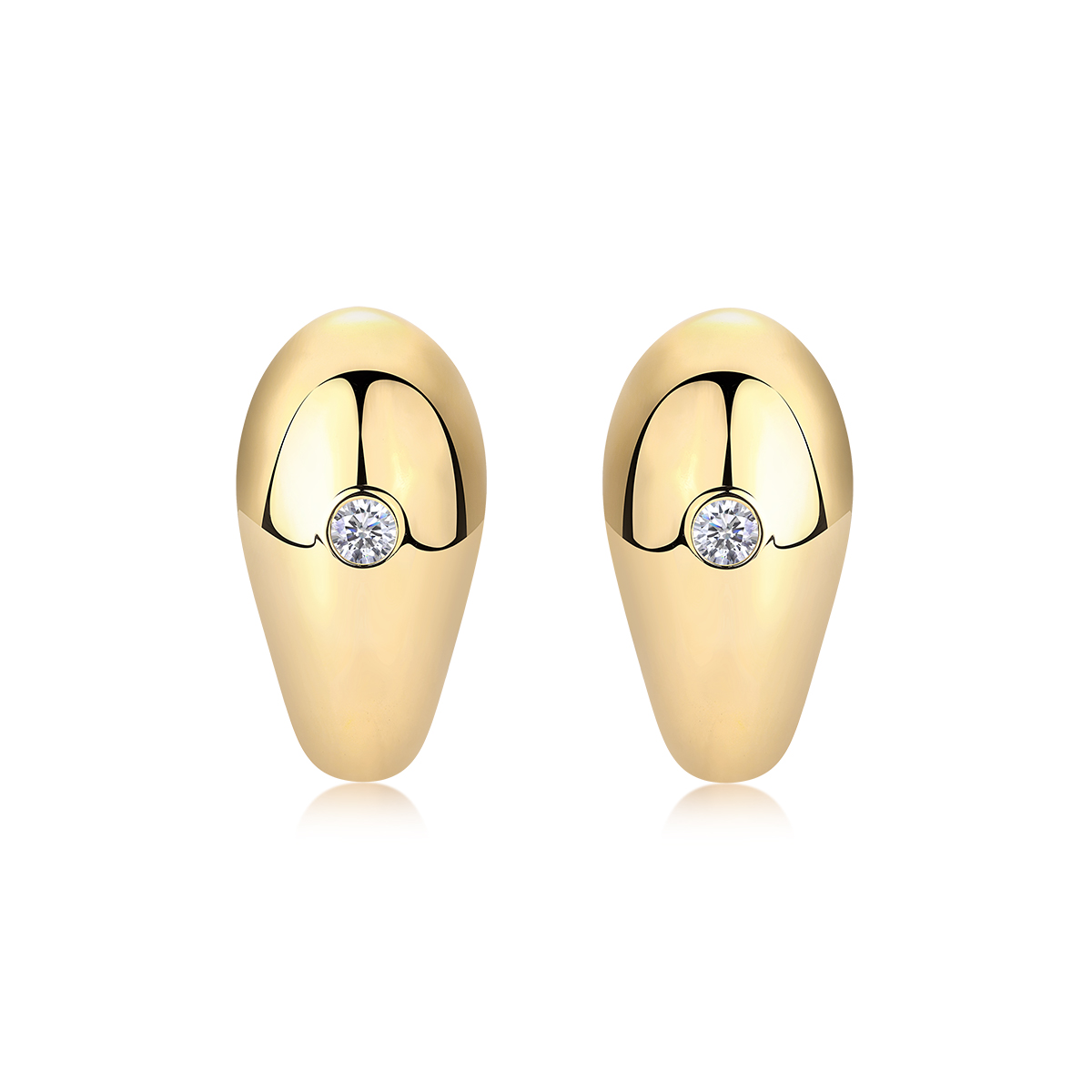 Sterling Silver 0.1ct D Color VVS1 Moissanite Teardrop Earrings 7g Gold Plated Etched
