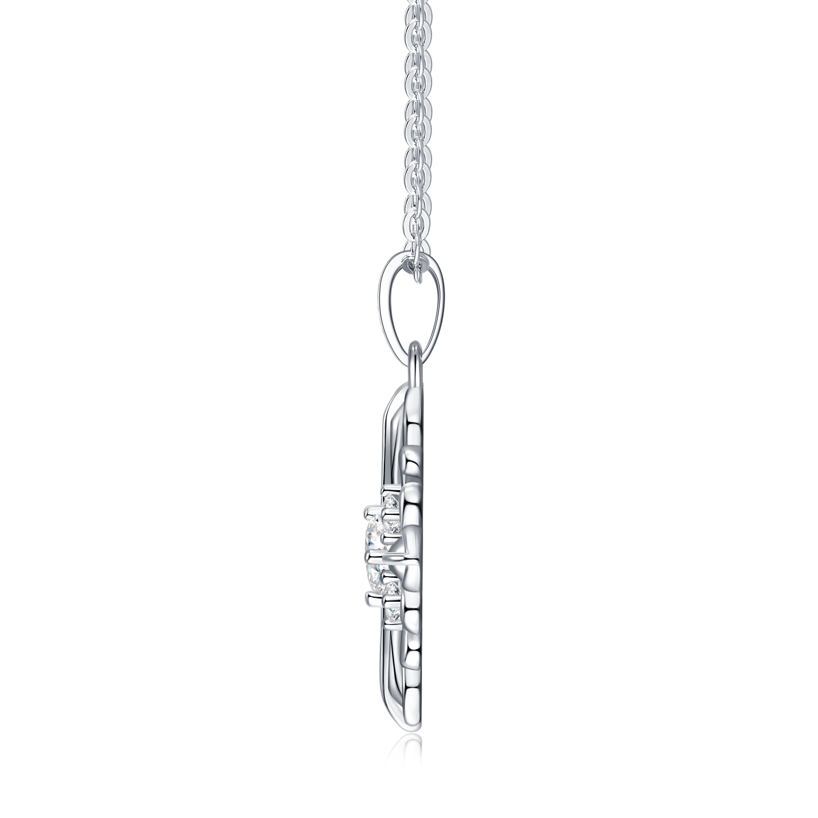 Sterling Silver 0.3ct D Color VVS1 Moissanite Cross Flower Pendant Necklace 40cm Platinum