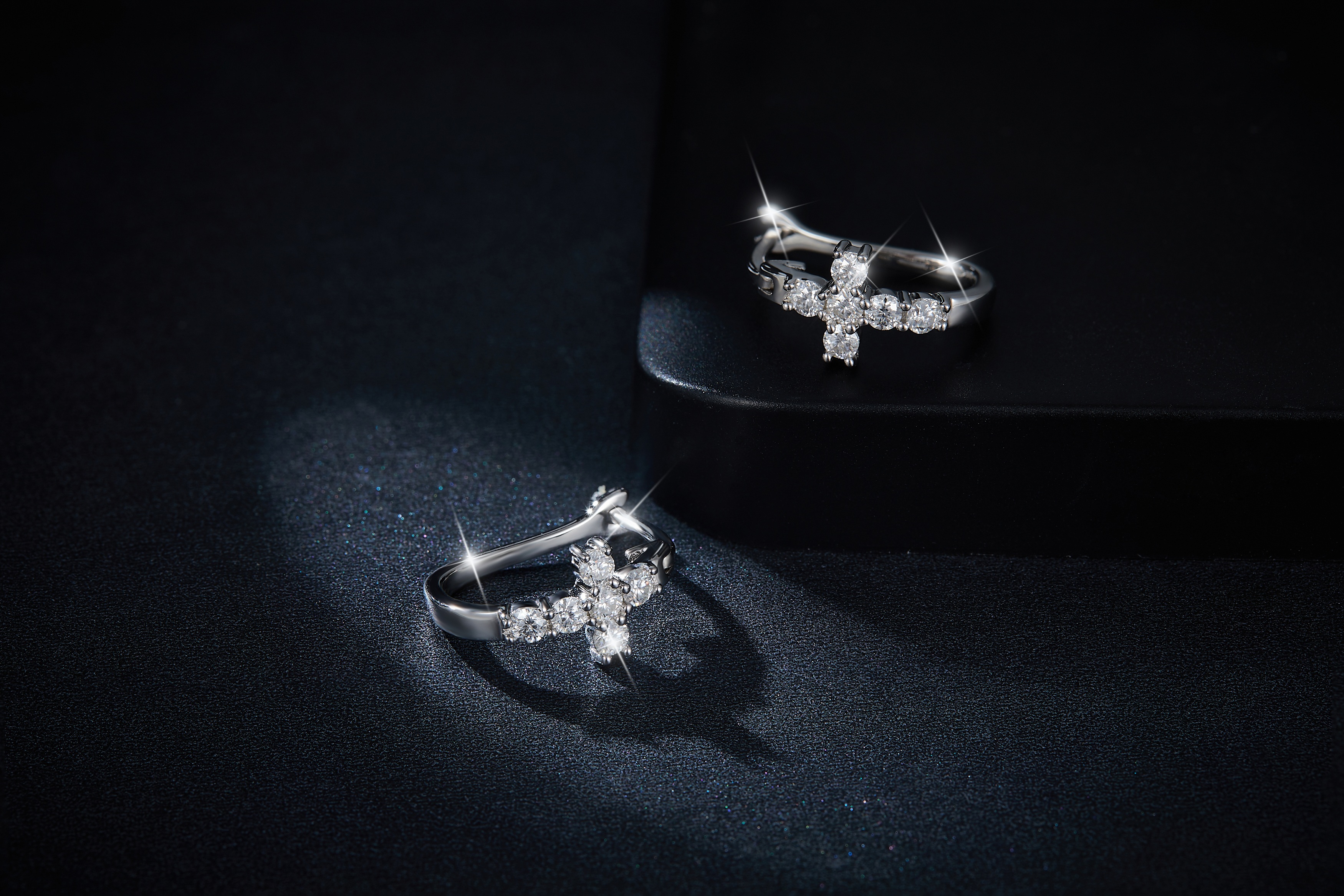 Sterling Silver Cross Hoop Earrings Moissanite Christian Jewelry With GRA Certificate