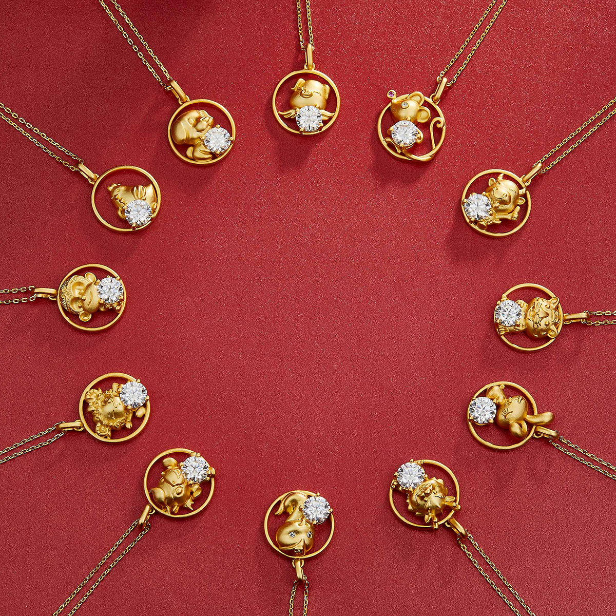 Sterling Silver Gold Plated 1ct D Color VVS1 Moissanite Rooster Zodiac Necklace 4.2g
