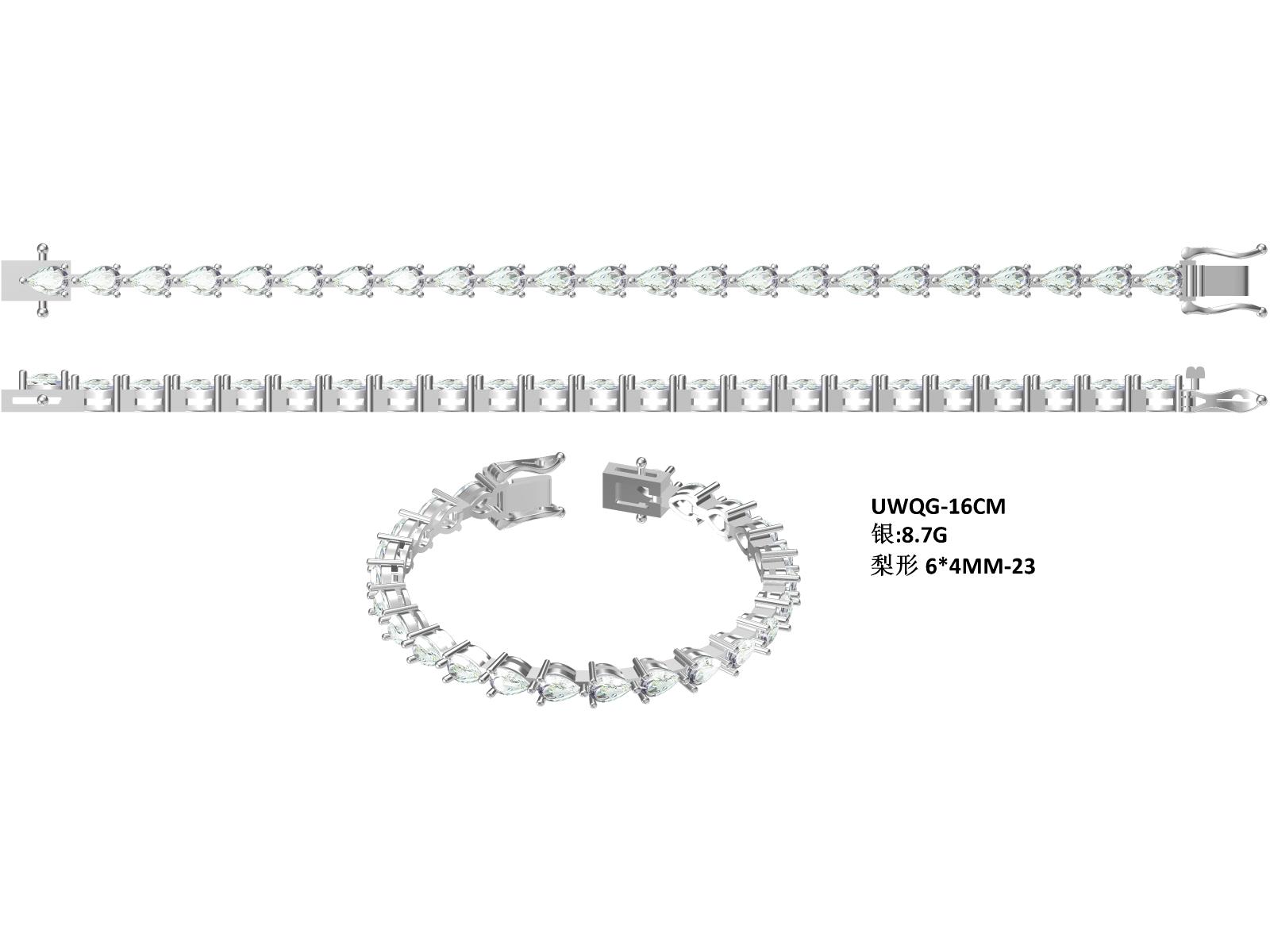 Sterling Silver Pear Cut Moissanite Tennis Bracelet 6x4mm D Color VVS1 16-18-20cm GRA