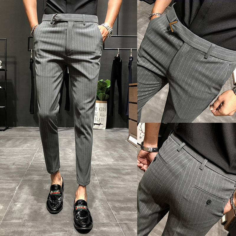Pantaloni cropped a righe, bellissimi pantaloni da lavoro