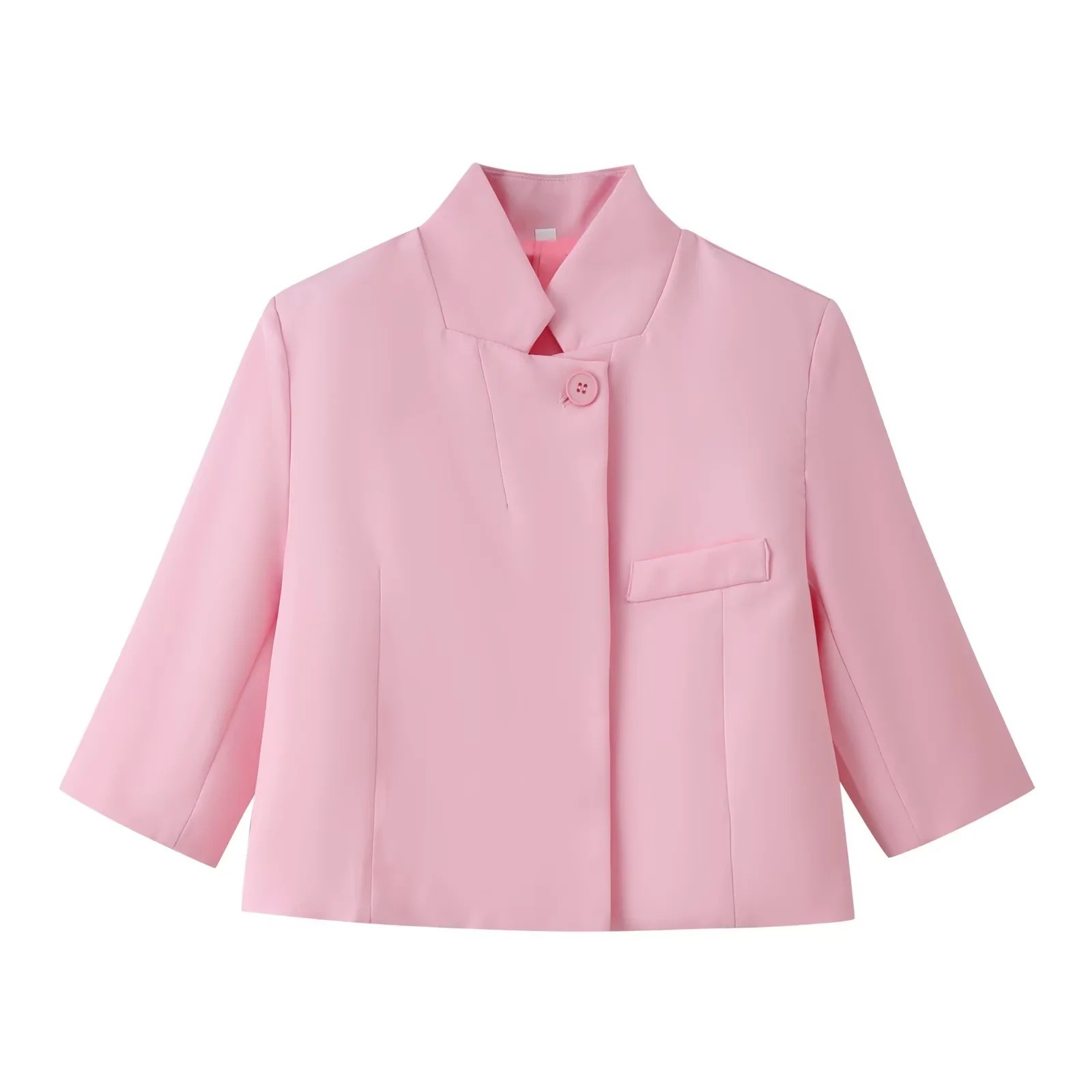 Stylish And Versatile Short Coat With A Stand-up Collar