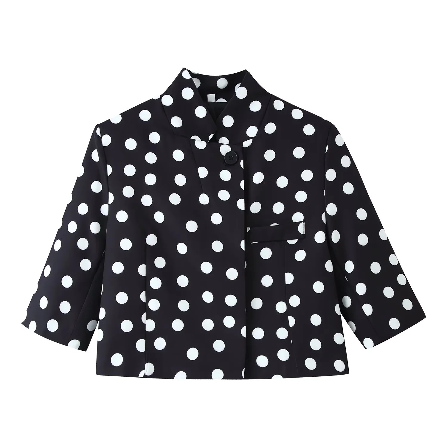 Stylish And Versatile Short Coat With A Stand-up Collar