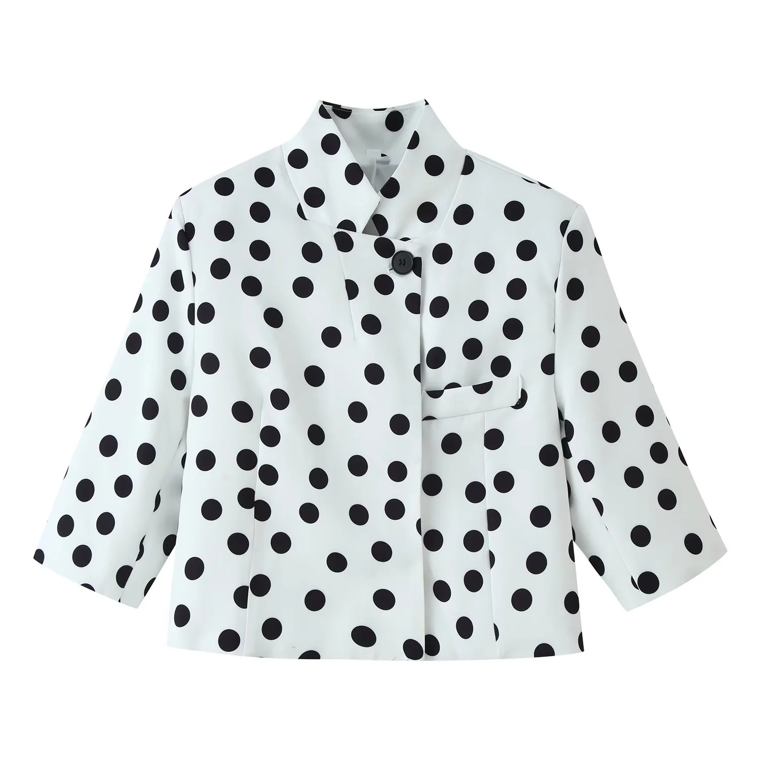 Stylish And Versatile Short Coat With A Stand-up Collar